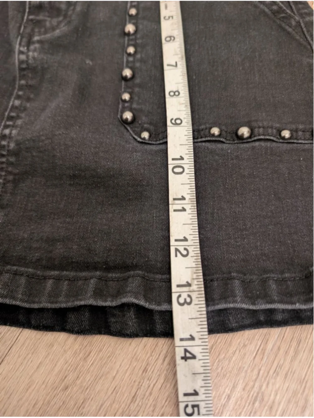 Women's Revolve Superdown Mona Studded Mini Skirt in Black Wash Med Steampunk - Picture 9 of 9